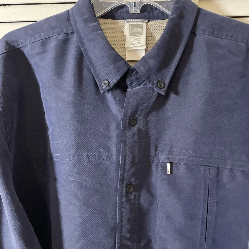 The North‎ Face Shirt Mens XL Navy Blue Lined Long Sleeve ACCX Syncline HIKING